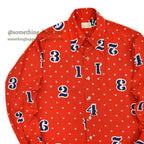 1970's BIANDI CELLINI NUMBERS DOTS COTTON RAYON SHIRT ... M
