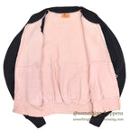 1950's DEADSTOCK HEALTHKNIT BLACK/PINK ZIP UP SWEAT SHIRT ... M