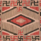 c.1930's NAVAJO RUG WHIRLING LOGS SWASTIKA... 155cm/110cm