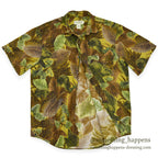 1980's BANANA REPUBLIC SAFARI & TRAVEL LEAF PRINT S/S SHIRT ... S