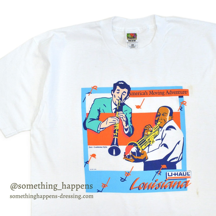 〜1990's DEADSTOCK FRUIT OF THE LOOM U-HAUL JAZZ T-SHIRT ... XL