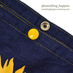 1990's LIZ LAUTER SUN FLOWER DENIM TOTE BAG ...