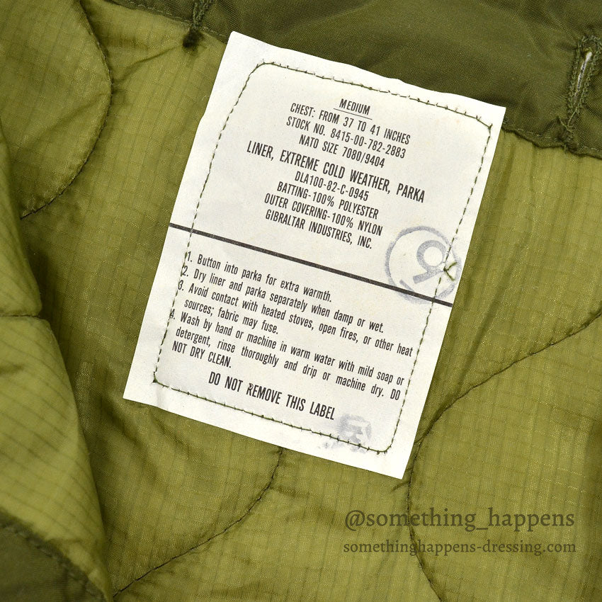 1960s Deadstock US Army Parka, Men's, M-65, Aluminum Zipper, Full Set... Medium
