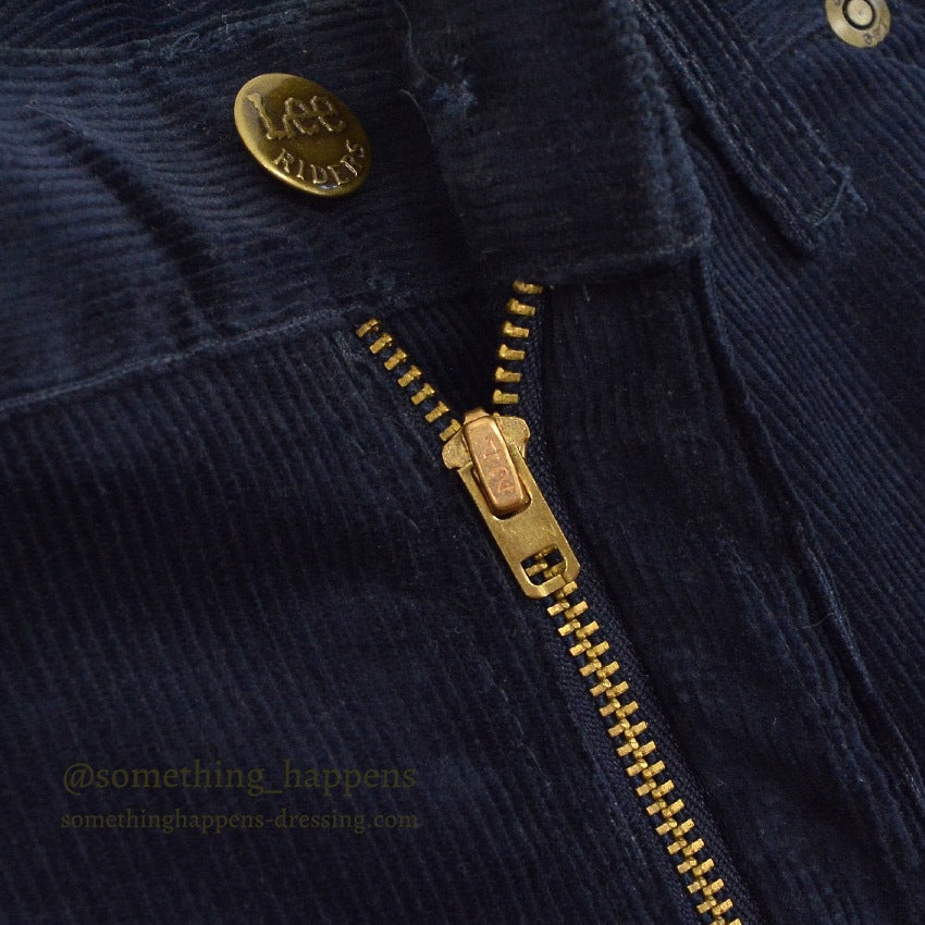1980's DEADSTOCK Lee 200 CORDUROY PANTS DARK NAVY... W38/L30