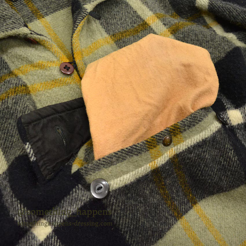 1950's~ WOOLRICH WOOL PLAID PULLOVER JACKET... MEDIUM