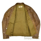 1960's HARLEY DAVIDSON CAFE RACER LEATHER JACKET BROWN...