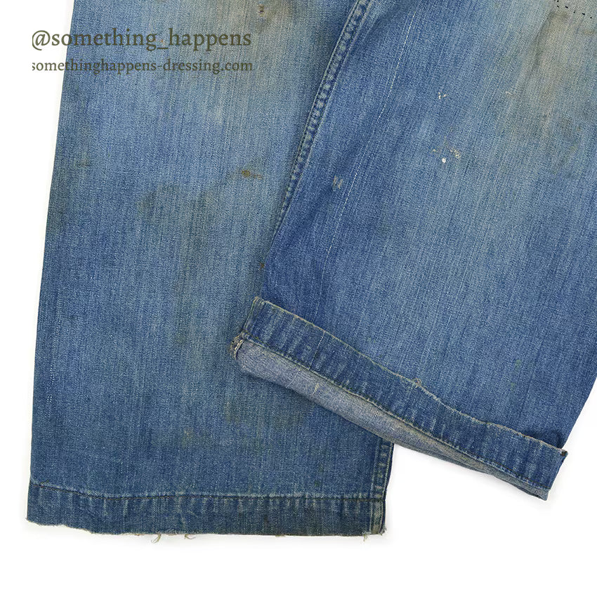 1930's~ WHITE FIELD S&B ONE POCKET DENIM OVERALL ... W39/L28