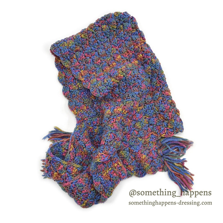 HOME MADE MIX COLOR HAND KNIT HOODED MUFFLER  ...