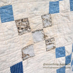 NINE PATCH INDIGO CALICO PATCHWORK QUILT... 202cm/168cm