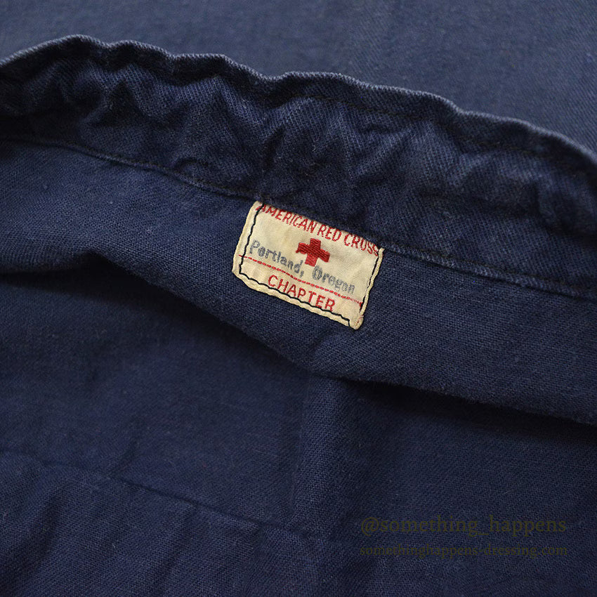 1940's AMERICAN RED CROSS WW2 COTTON APRON DITTY BAG NAVY...