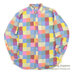 1990's J.CREW INDIA MADRAS PATCHWORK BD S/S SHIRT ... M