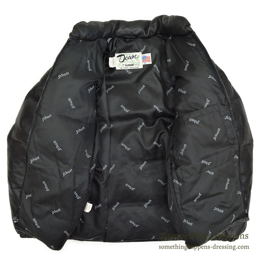 1990's SCHOTT LEATHER DOWN JACKET... 36