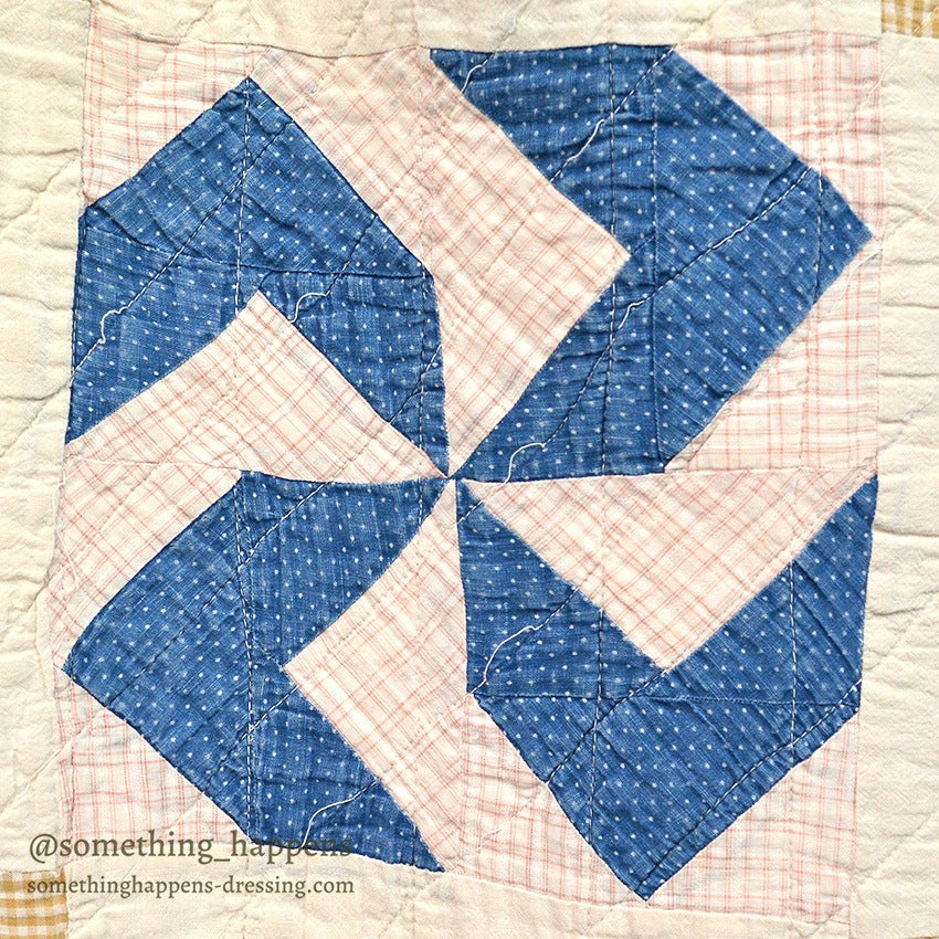 FLY FOOT INDIGO CALICO PATCHWORK QUILT... 210cm/168cm