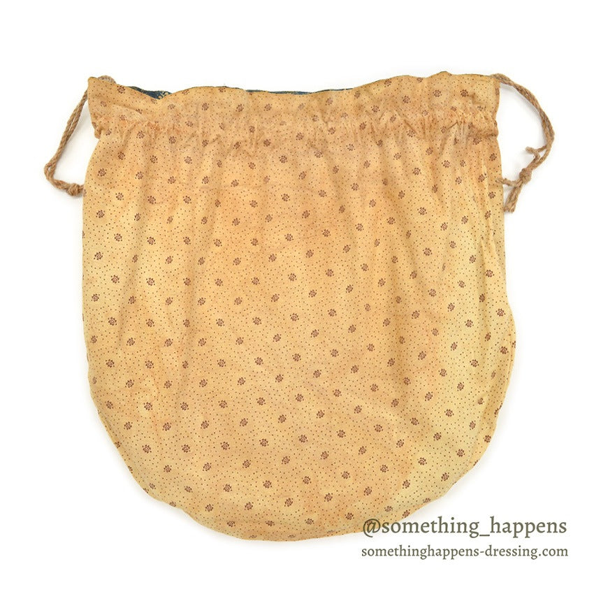 ~1920's INDIGO CALICO FABRIC BAG...