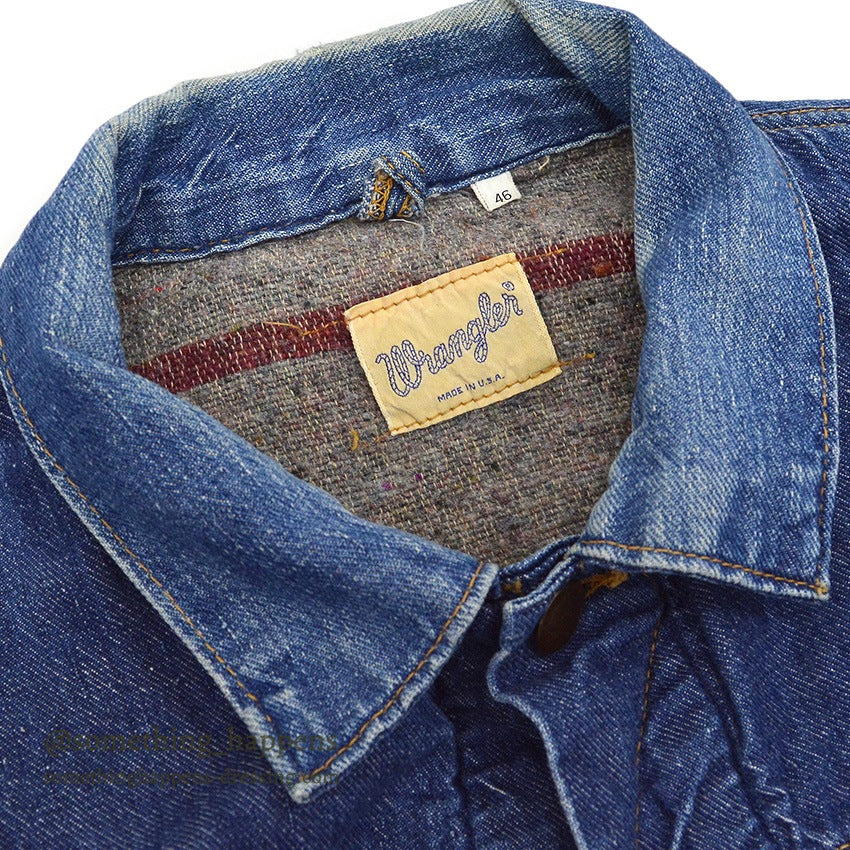 1960's WRANGLER 20MJL DENIM JACKET BLANKET HIGE... 46