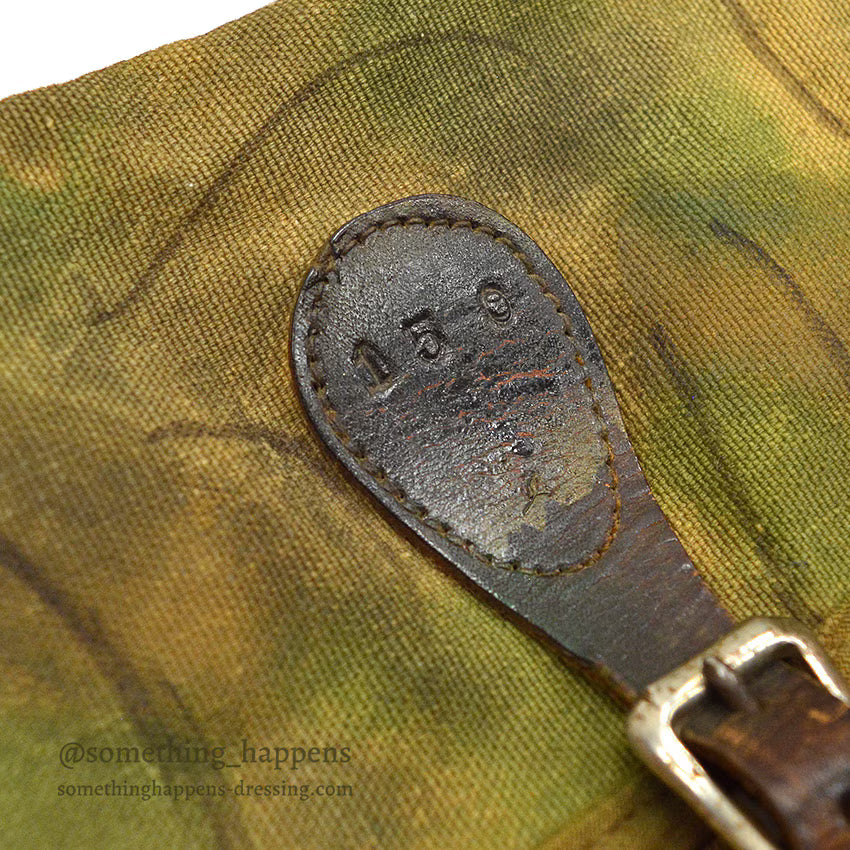 1940's~ WW2 ERA HAND PAINTED CAMO CANVAS BAG...