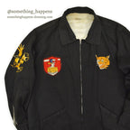 1960s VIETNAM SOUVENIR JACKET SNOOPY PATCH & SKULL PATCH (Vietnamese-style jacket)...