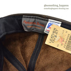 1980's DEADSTOCK ADVENTURE BOUND DARK BROWN LEATHER CAP...