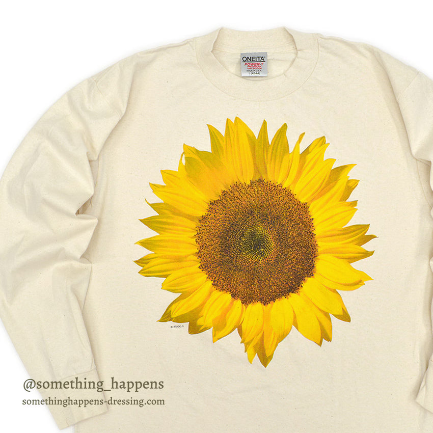1990's DEADSTOCK ONEITA SUN FLOWER L/S T-SHIRT ... L