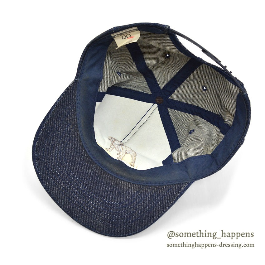 1990's~ WIEGAND MACK BULLDOG EMBROIDERY DENIM CAP...