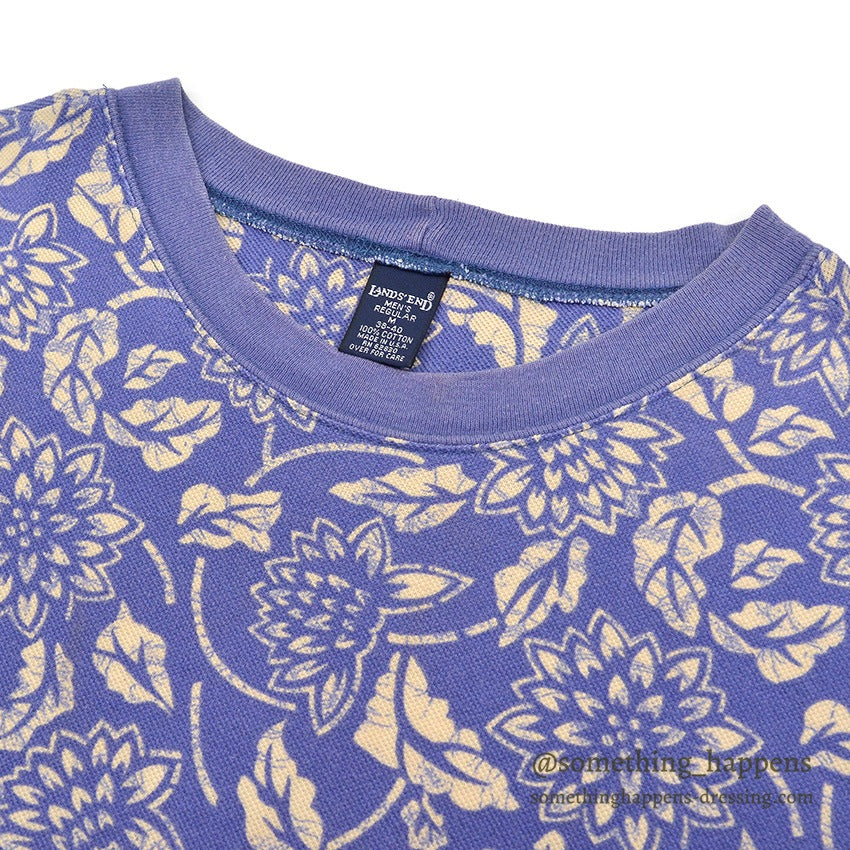 ~1990's LAND' END FLORAL PATTERN T-SHIRT ... M