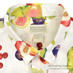 1980's BANANA REPUBLIC SAFARI & TRAVEL FRUIT PRINT S/S SHIRT ... L