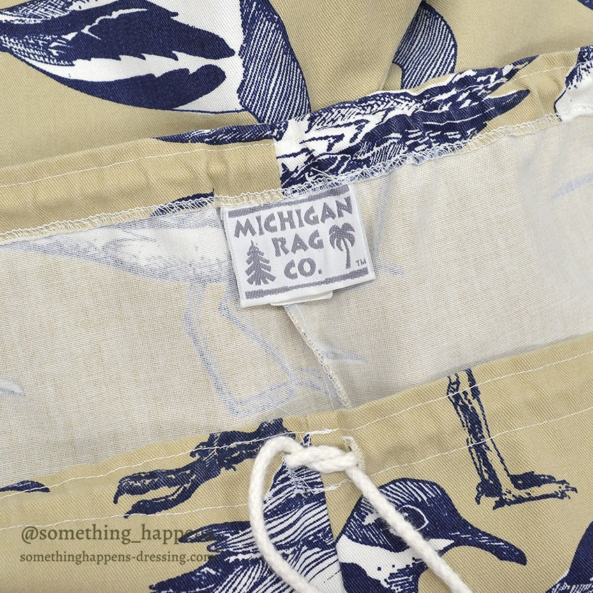 1990's MICHIGAN RAG CO. BIRDS PRINT EASY PANTS...M