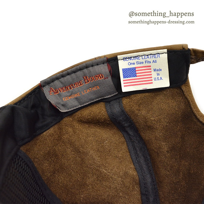 1980's ADVENTURE BOUND BROWN LEATHER CAP 2...