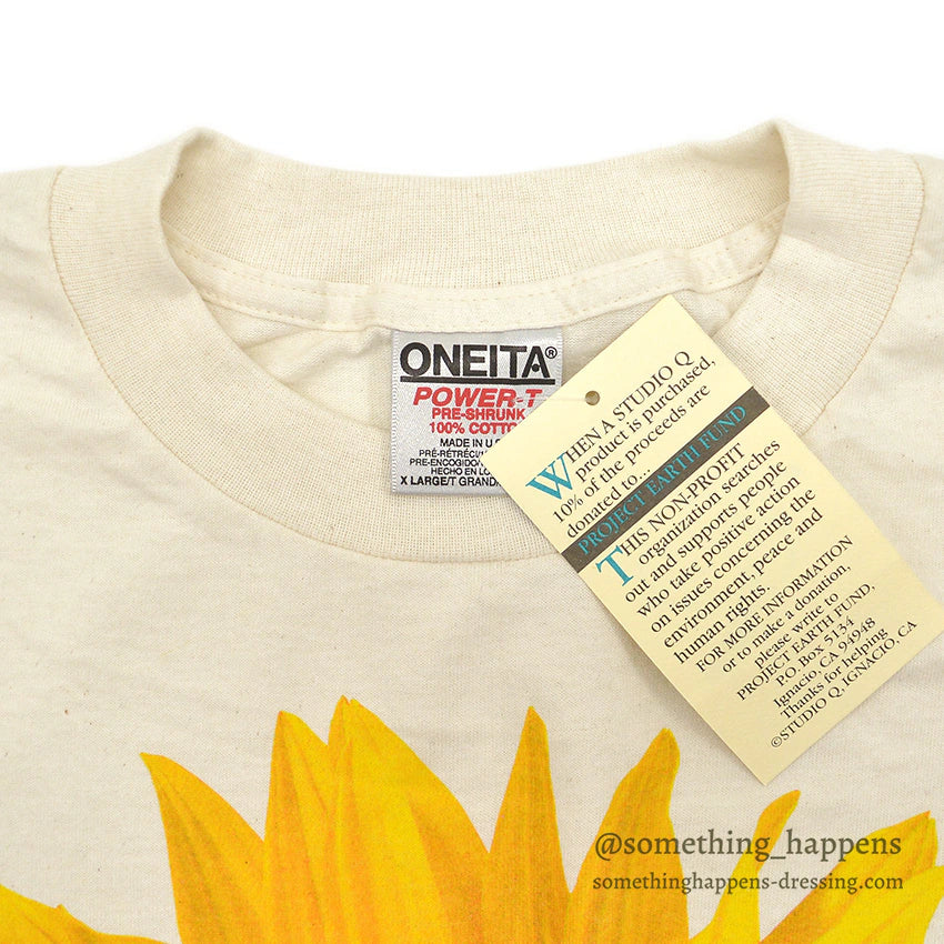 1990's DEADSTOCK ONEITA SUN FLOWER L/S T-SHIRT ... XL