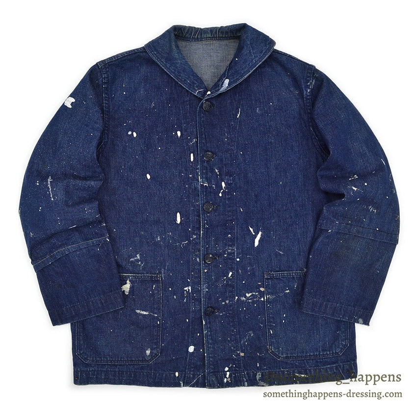 1940's U.S.NAVY WWII SHAWL COLLAR DENIM JACKET PAINTED ...