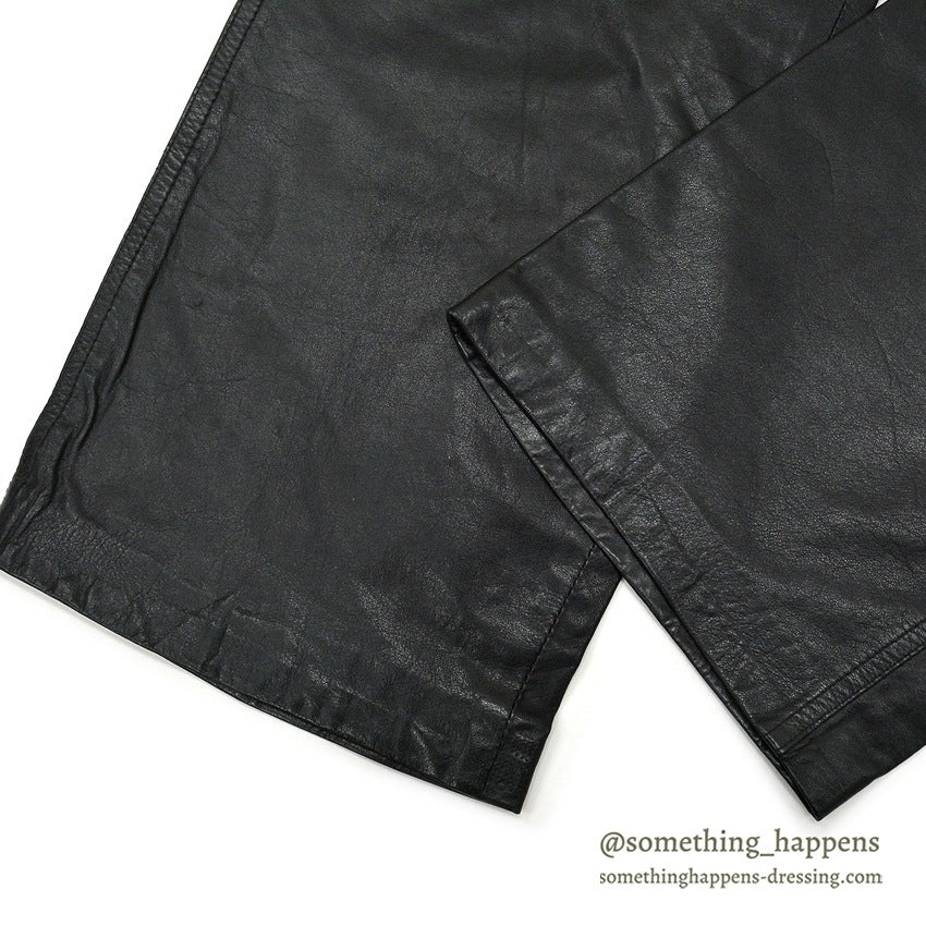 1970's~ SCULLY BLACK LEATHER PANTS...W33/L29