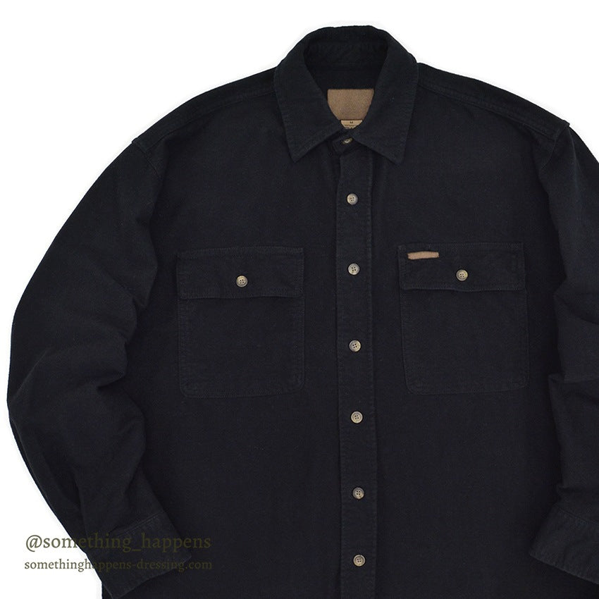 1990's COLD STORAGE BLACK CHAMOIS CLOTH SHIRT ... M