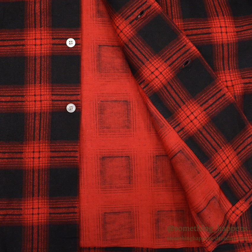 1950's DEADSTOCK WASHINGTON DEE CEE PRINT FLANNEL SHIRT...L