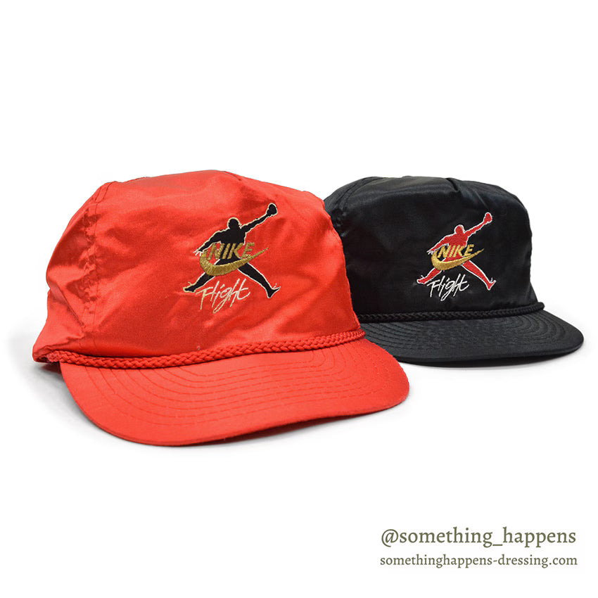 1990's BOOTLEG NIKE AIR JORDAN FLIGHT NYLON CAP RED...