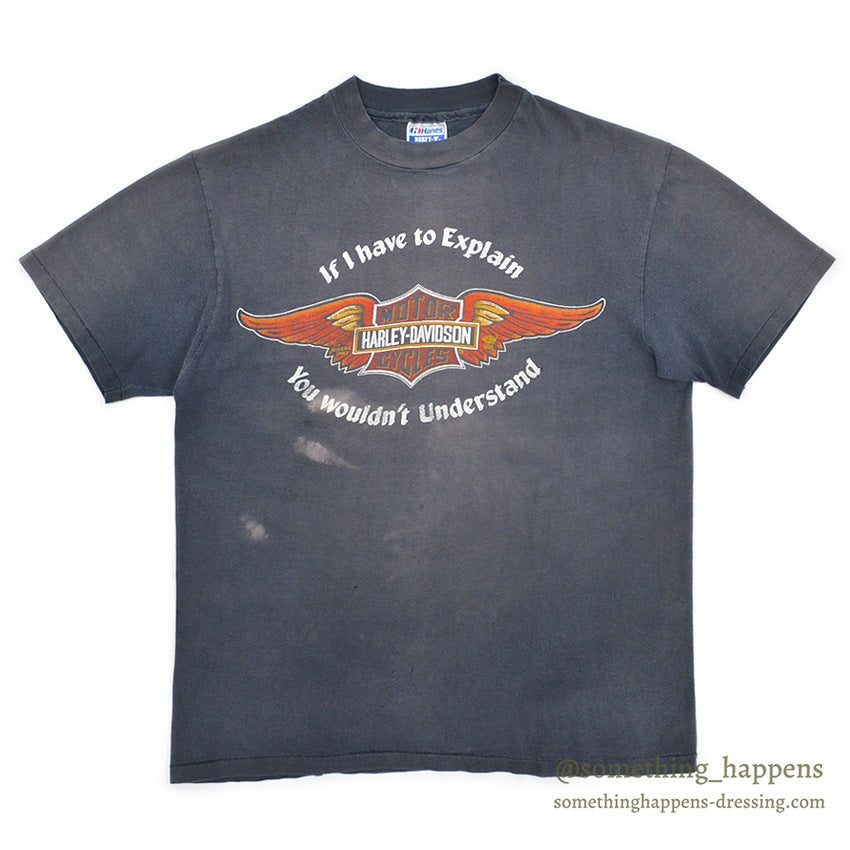 1980's HANES HARLEY-DAVIDSON FADED BLACK T-SHIRT ... L