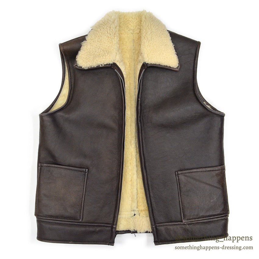 1970's~ THE SHEEP SHACK MOUTON SHEARLING VEST...