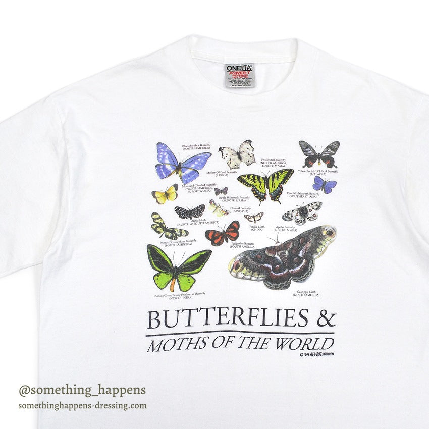 1990's ONEITA BUTTERFLY & MOTH T-SHIRT... LARGE