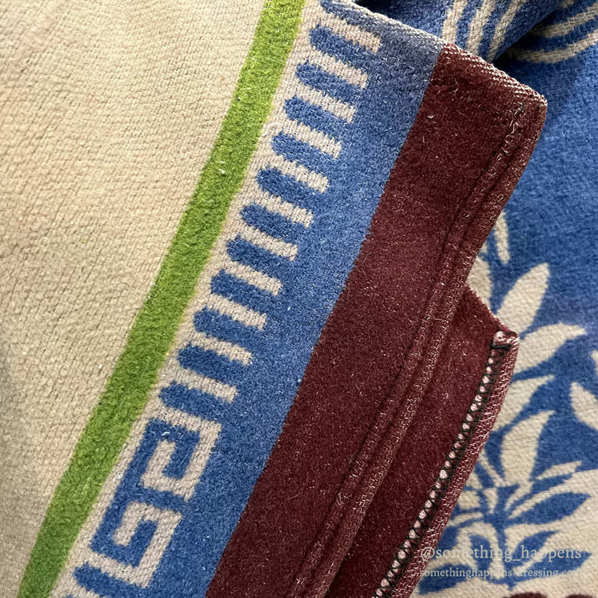 ~1950's BEACON FLORAL PATTERN BLANKET ... 180cm/160cm