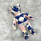 ANTIQUE CALICO PATCHWORK QUILTED TEDDY BEAR...