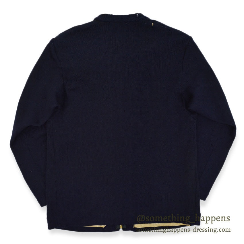 1960's SKOOKUM SHOOTING ZIP UP WOOL CARDIGAN DARK NAVY... 42