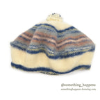 1980's LLBEAN MUTED BLUE STEWART WOOL HAT & WOOL SCARF...