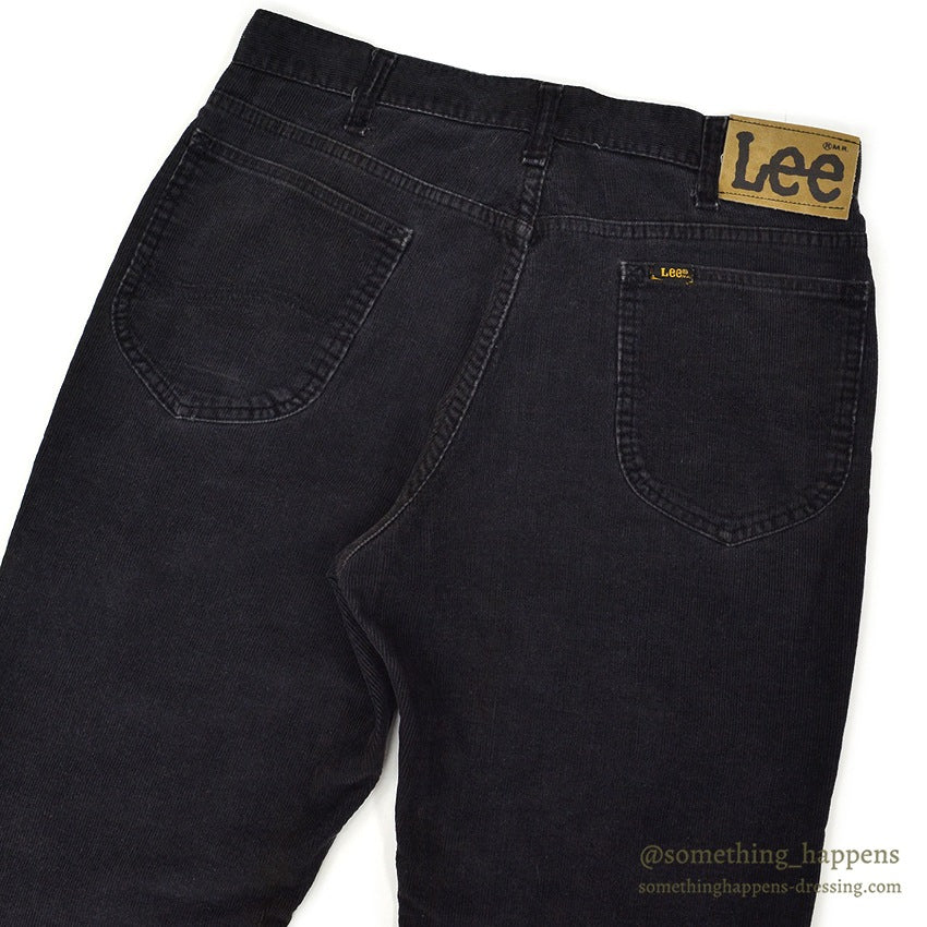 1980's Lee 200 CORDUROY PANTS BLACK 42TALON ... W32/L35