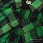 1950's KING KOLE GREEN/BLACK WOOL SHIRT UNUSUAL...