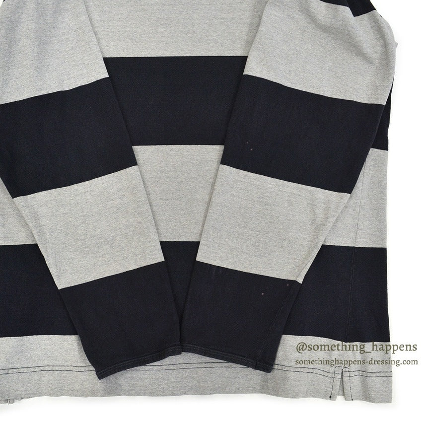 1980's~ GAP WIDE BLACK STRIPE COTTON L/S TEE...XL