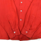 1950's TORNBERG RED RAYON GABARDINE SHIRT RARE SIZE ... XXL