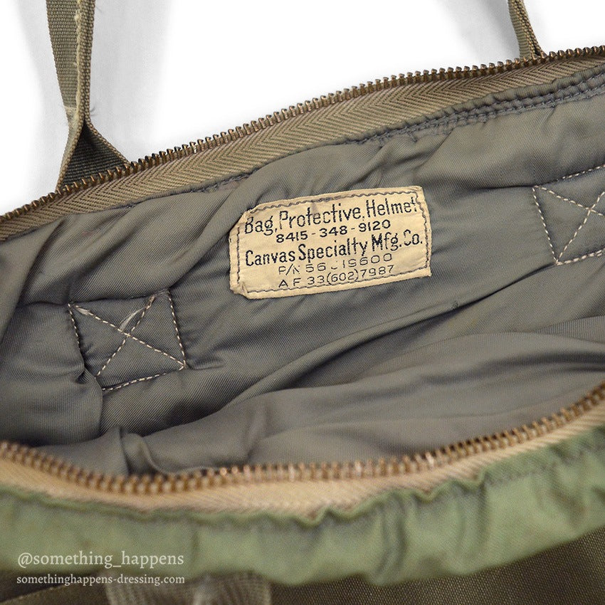 1950's USAF BAG, PROTECTIVE, HELMET, OUTSIDE POCKET MODIFIED ...