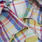 ~1980's CUZZENS PLAID COTTON DRESS SHIRT MADE IN IATLY 2 ... L
