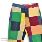 1970's CRAZY PATTERN PATCHWORK CORDUROY PANTS... W32/L28