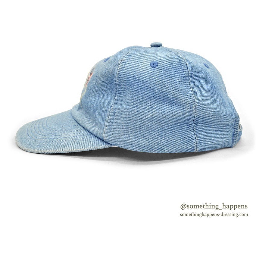 1990's DESERT HEAT FLOWER EMBROIDERY DENIM CAP...