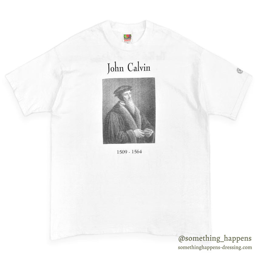1990's~ FRUIT OF THE LOOM JOHN CALVIN PORTRAIT T-SHIRT ... XL